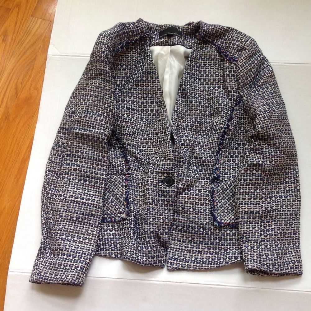 Banana Republic Blue Metallic Blazer Tan Jacket